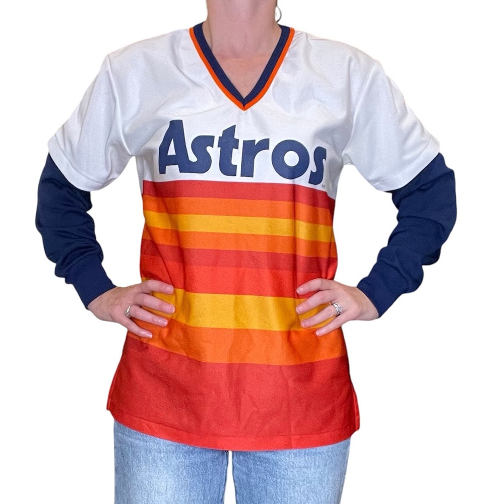 MLB Astros White and Orange Jersey